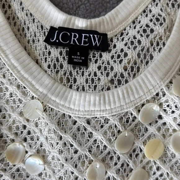 J. Crew Crochet Shell Embroidered Tank Top - Picture 4 of 4